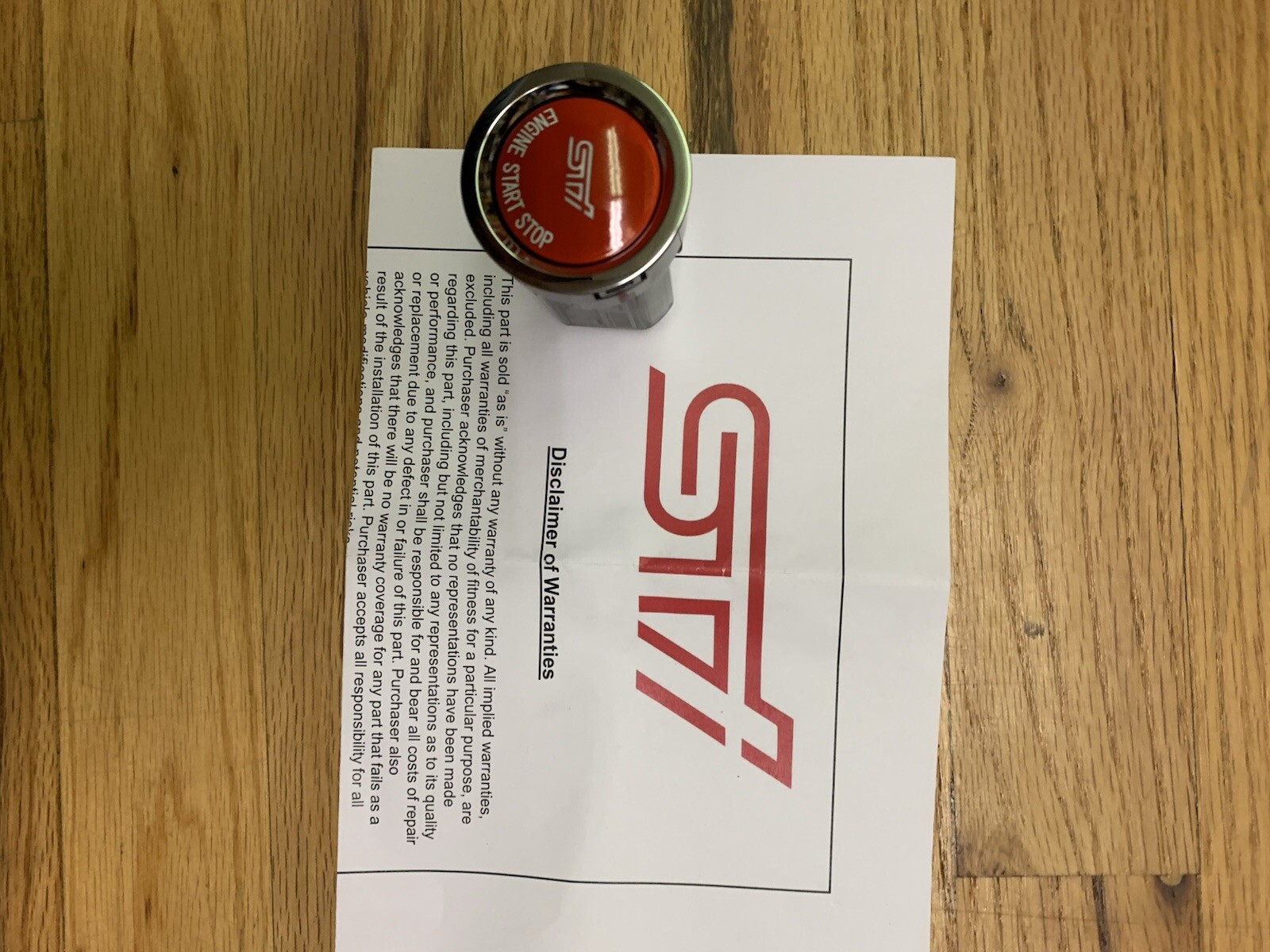 Push Start Button Without Status Light for Subaru BRZ STI - ST83031ST021