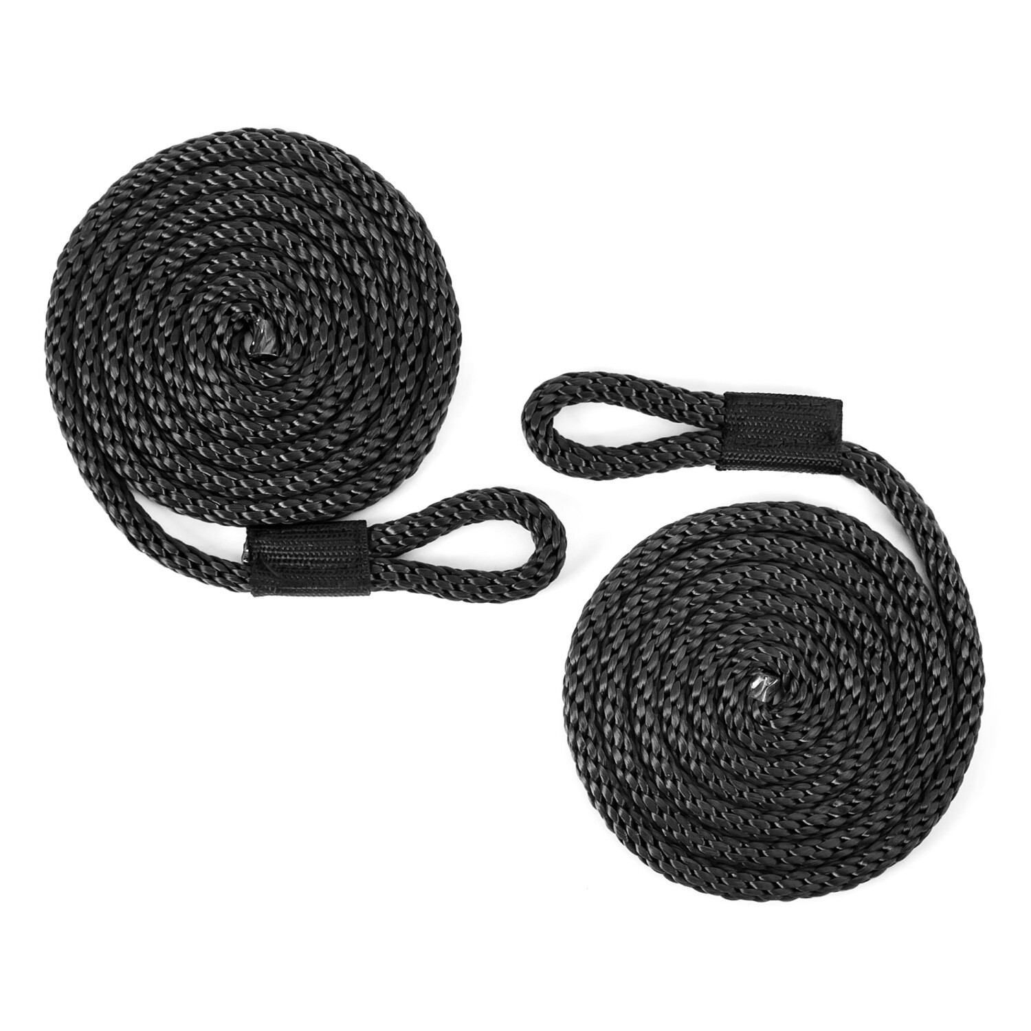 MARINE BOATERS SPORTS 100% FLOATING MFP PRE-SPLICED 3/8" x 5' BLACK FENDER LINES