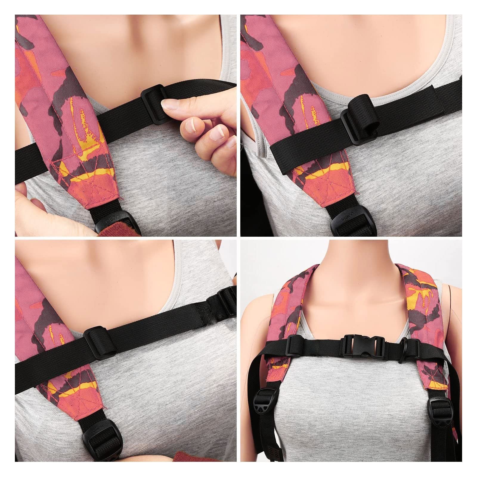 WishLotus 5PCS Backpack Chest Strap, Multi-Color Adjustable Backpack Sternum ...