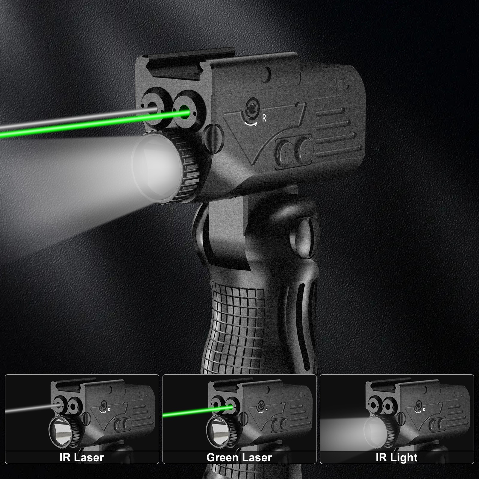 1200LM IR flashlight&green+IR laser Combo Rechargeable And Suitable For Rifles