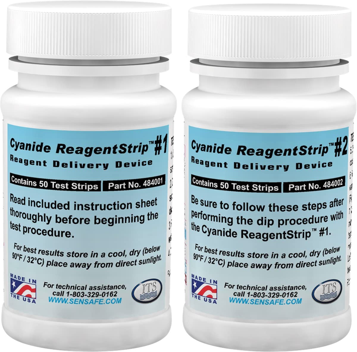 Industrial Test Systems eXact 484003 Cyanide ReagentStrip Test Kit, 2 Minutes Te