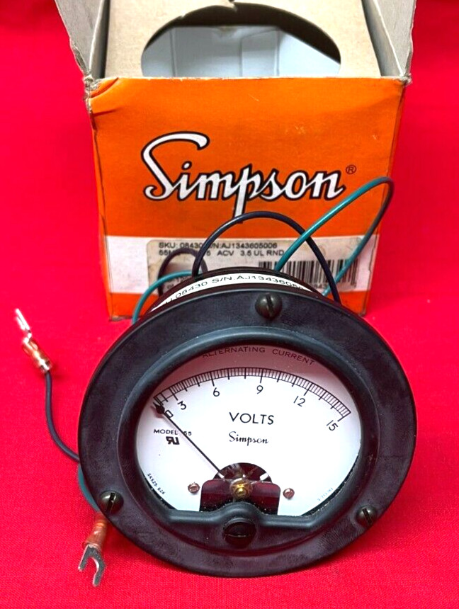 SIMPSON 08430 VOLTMETER ROUND ANALOG PADNEL METER MODEL 55