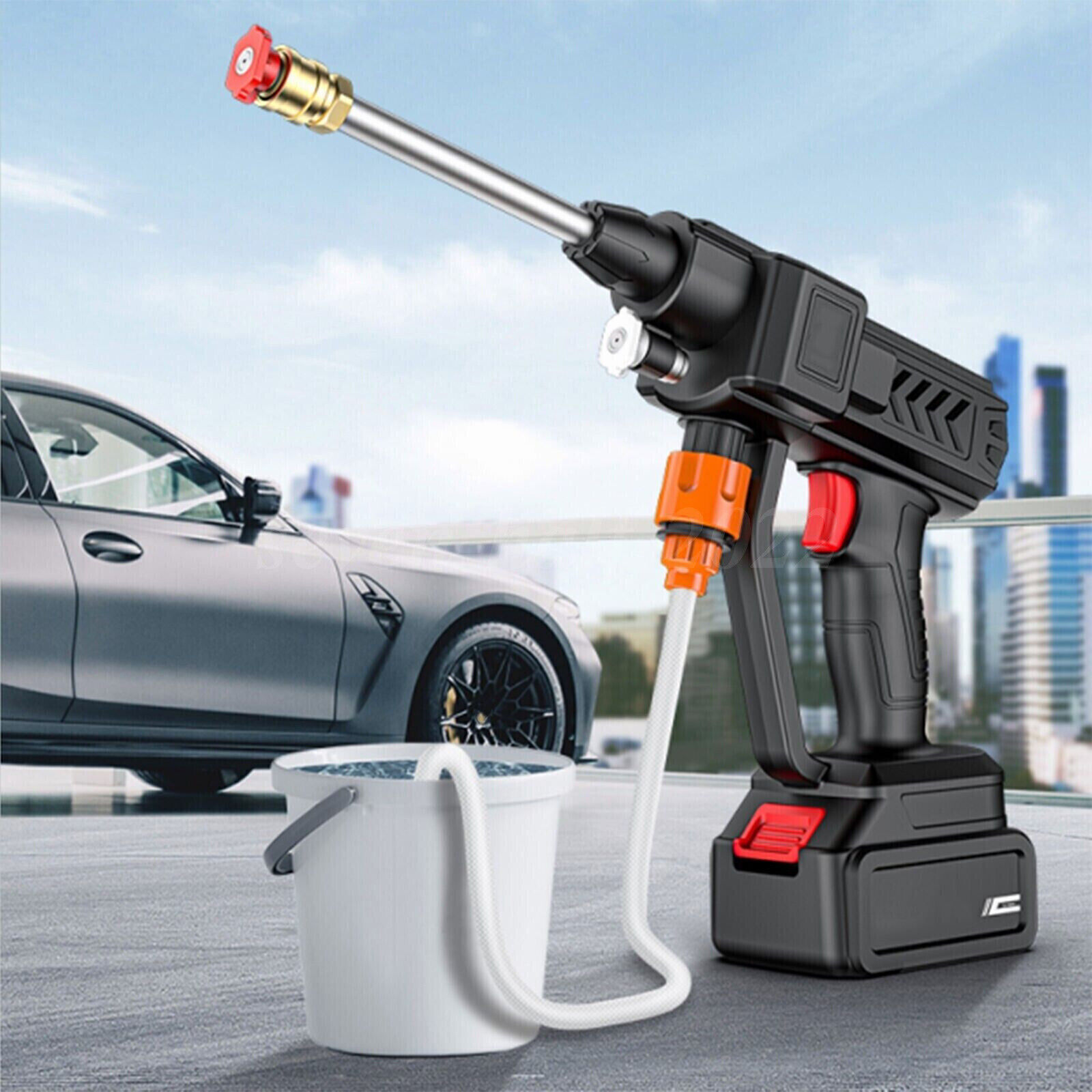 Portable Cordless Electric High Pressure Water Spray Gun Car Washer Cleaner Tool