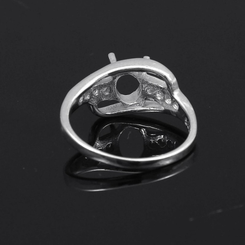 Semi Mount Ring Stone Setting Size 7X5 MM Oval Shape 925 Sterling Silver Ring