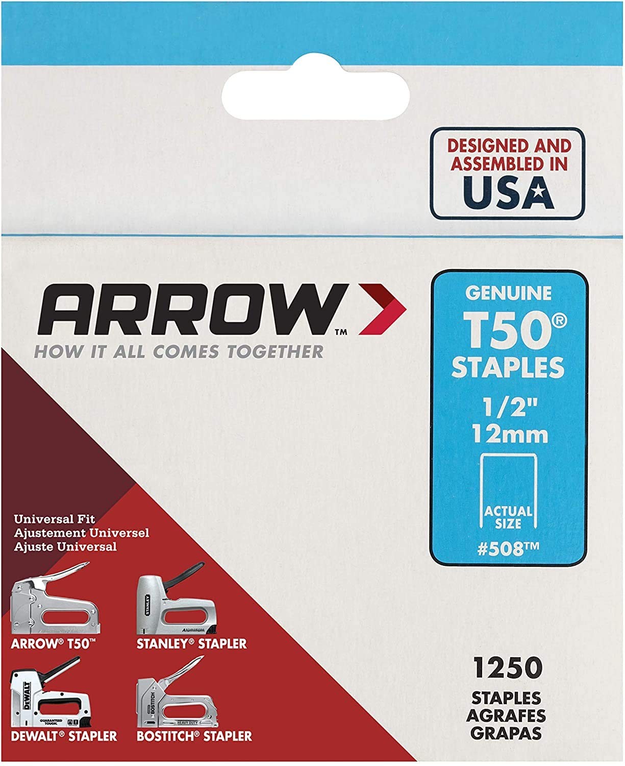 STAPLE 1/2" T-50 1250PK