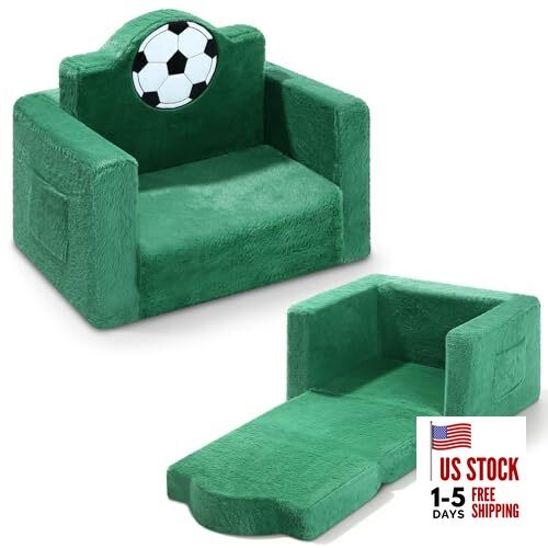 Valentine Kids Chair or Couch for Toddler, 2-in-1 Soft Foldable Couch, Comfy