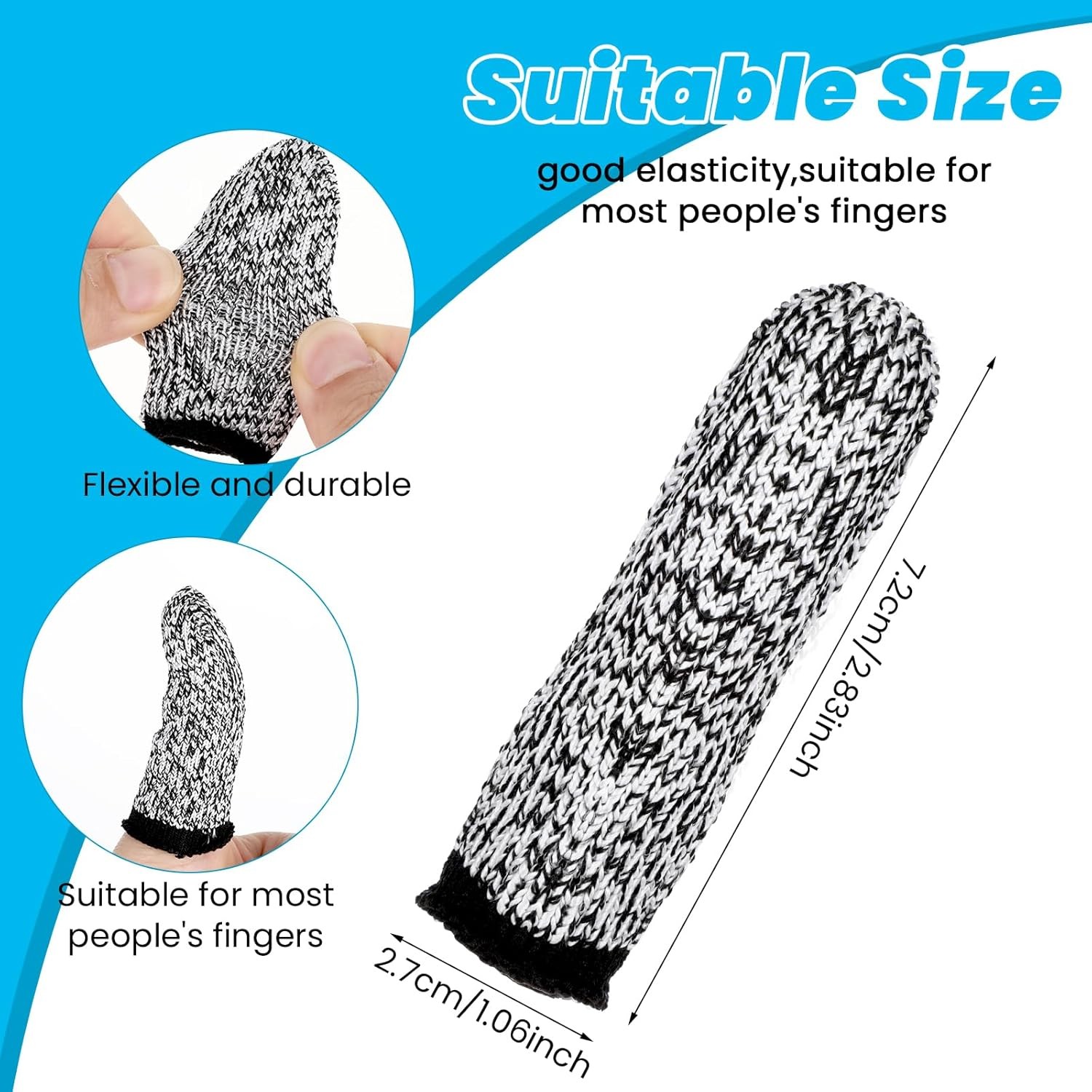 14 Pack Finger Sleeve Protectors Cut Resistant Finger Guards for Work & Crafts