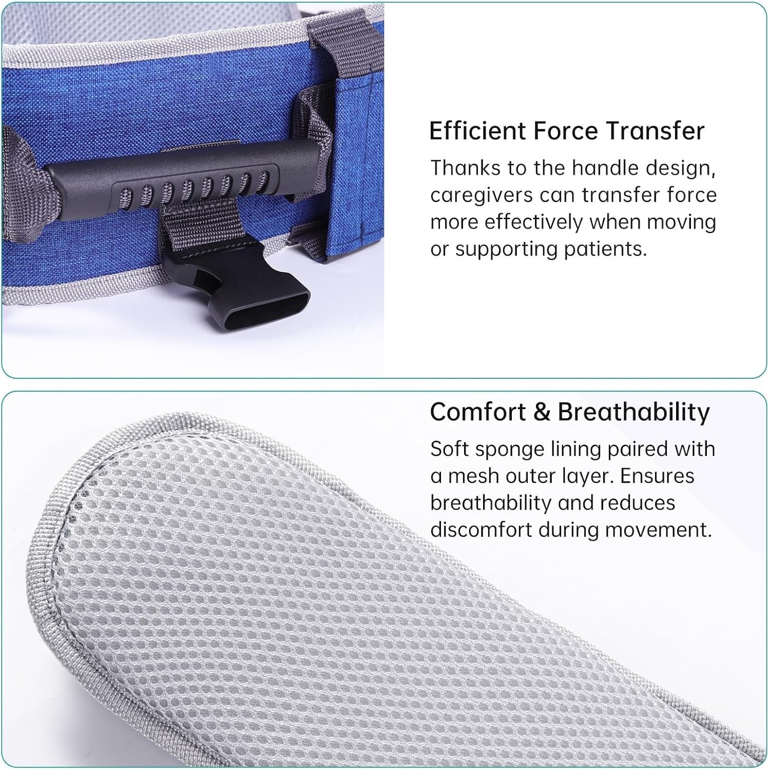 Gait Belt with 5-Pivot Handle - Lift Assist Technology Reduces Caregiver Stra...