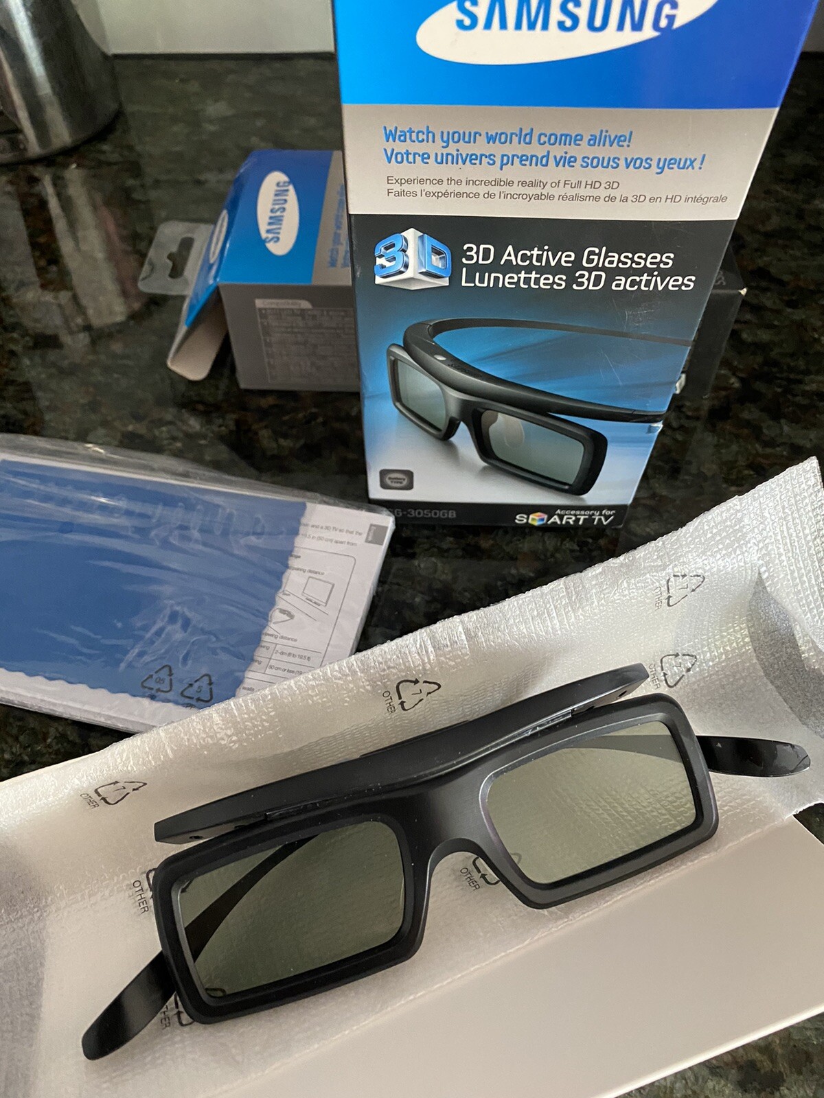 Samsung SSG-3050GB Stereoscopic 3D Active Glasses - Black Set Of 2