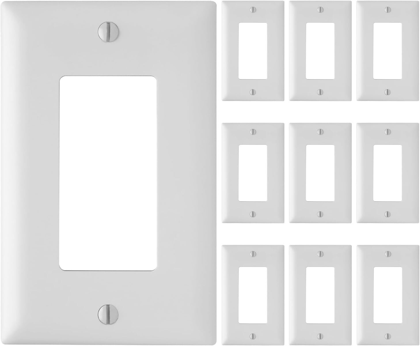 Legrand TP26WCP Mid-Size Unbreakable Nylon Wall Plate Single Gang 10-Pack NISP