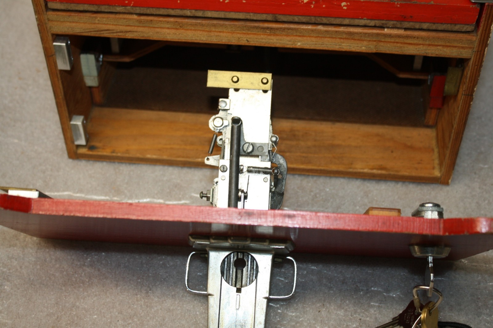 Vintage Collectible 1930’s or 40’s Coin Operated Punch Board Machine With Keys
