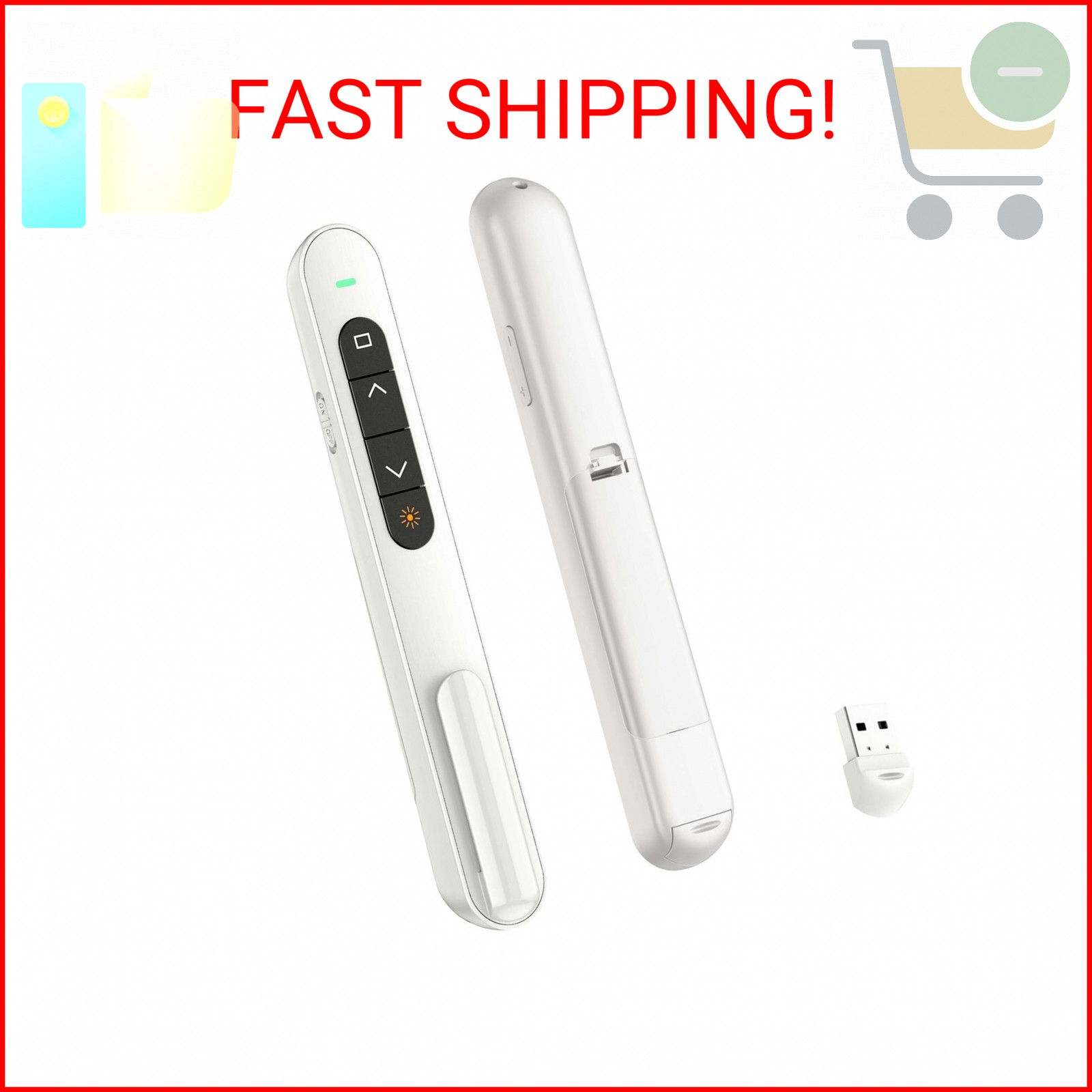 QUI Presentation Clicker for PowerPoint, RF 2.4GHz USB Wireless Presenter Remote