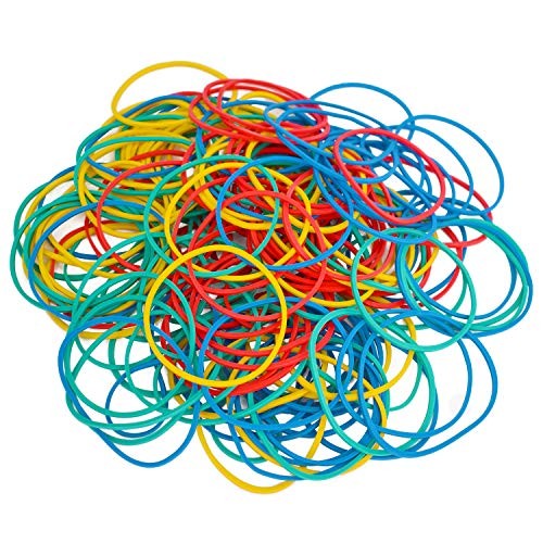 400 PCS 2 Inch (50mm) Multi-Color Elastic Bands, Durable Stretchable Rubber