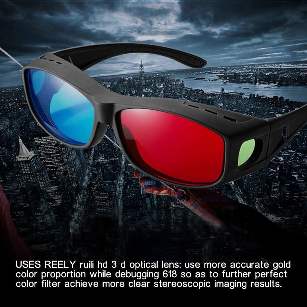 Cyan Anaglyph 3D Glasses - Experience Stunning 3D Visuals Effortlessly