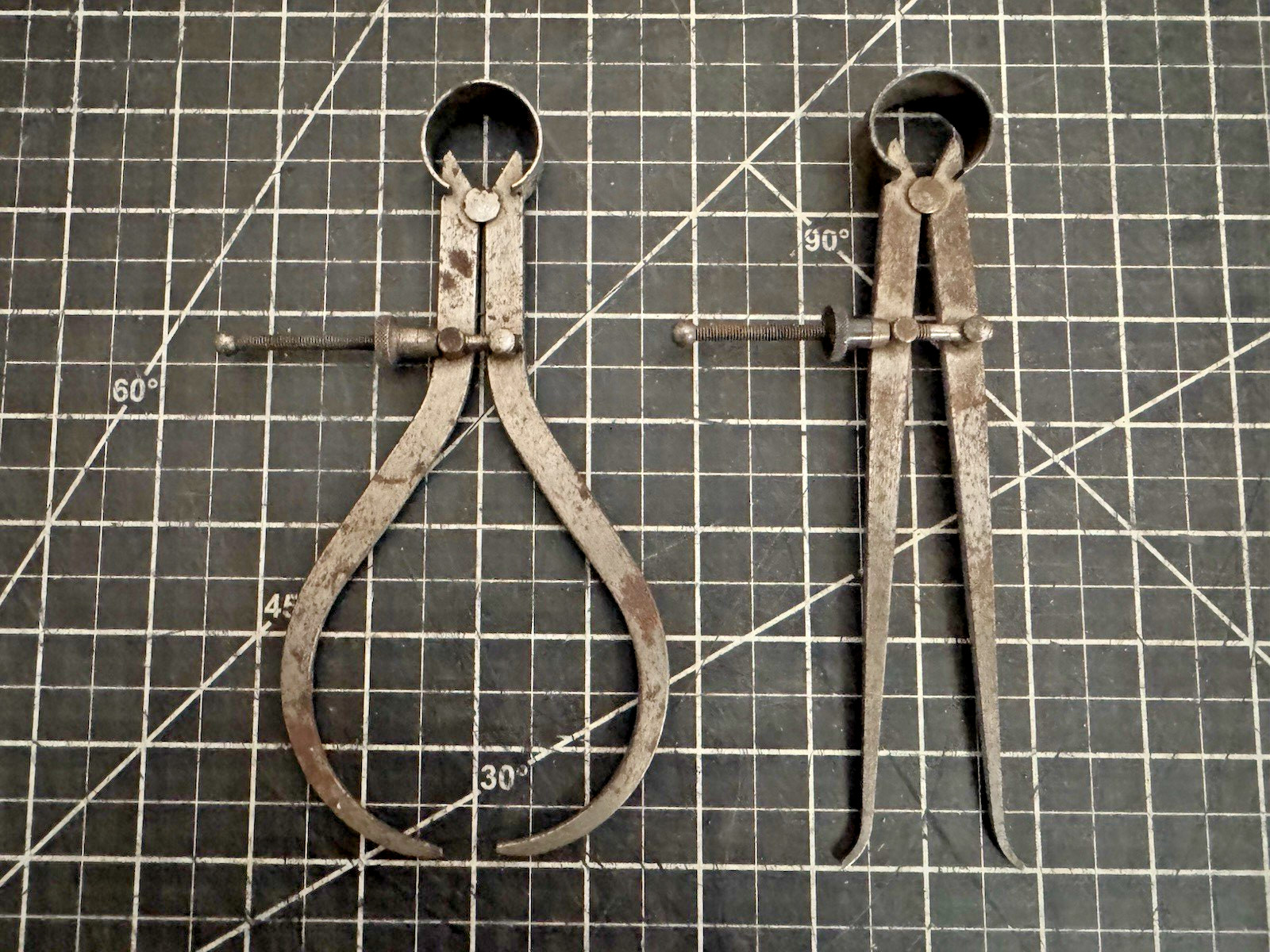 Lot of 2 Vintage Lufkin 7” Flat Edge Dividers / Calipers – Made in USA