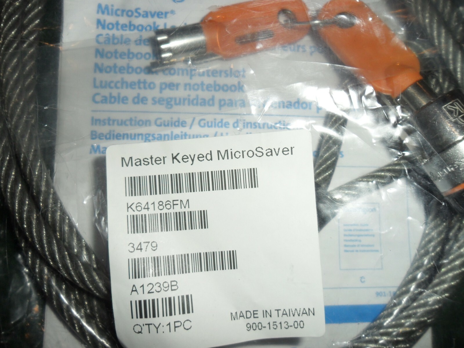Kensington Microsaver Keyed Notebook Lock - { NEW }  Master Model K64186 FM