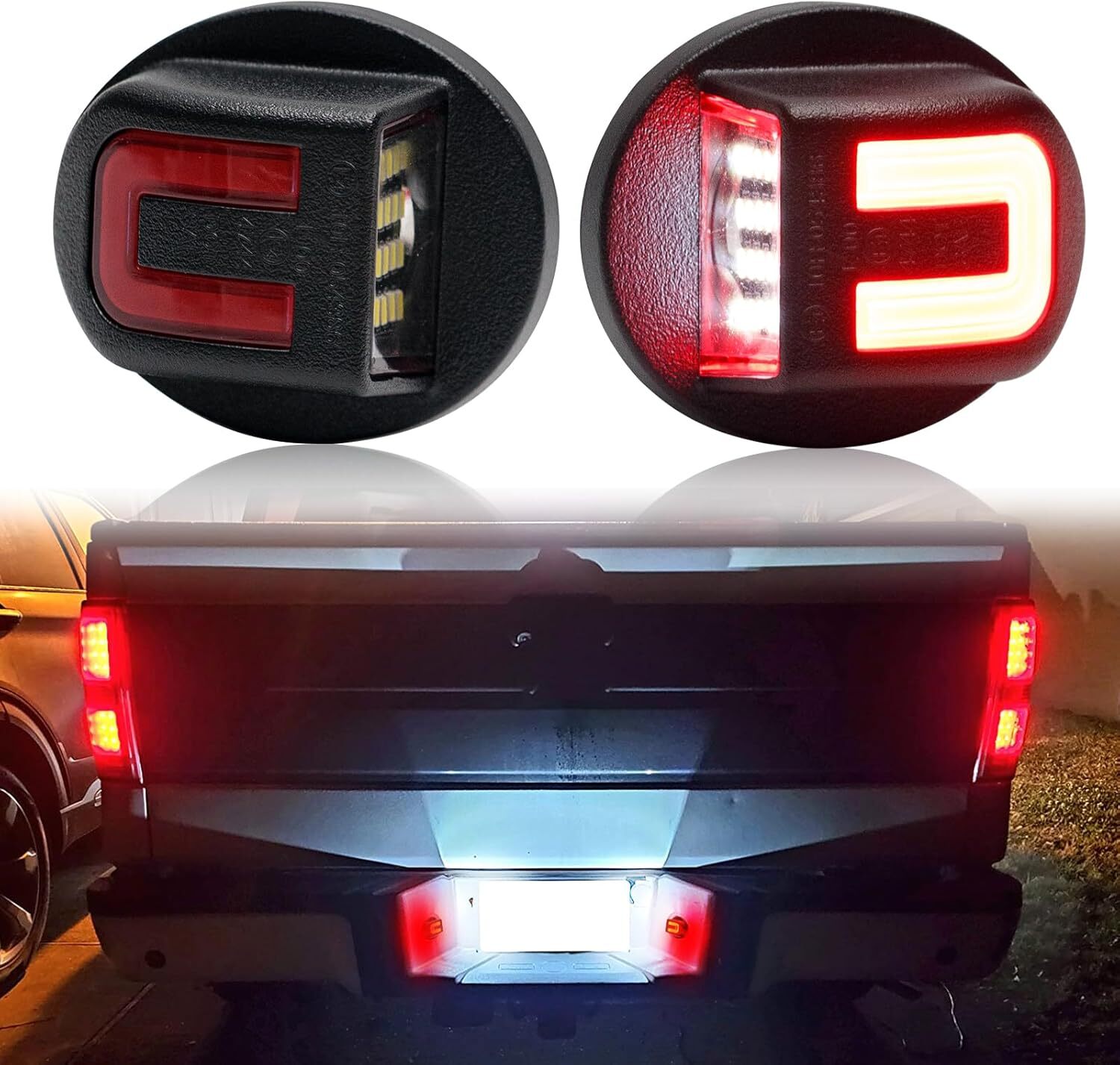 2X LED License Plate Light Rear Bumper Tag Assembly Lamp For Ford F150 F250 F350