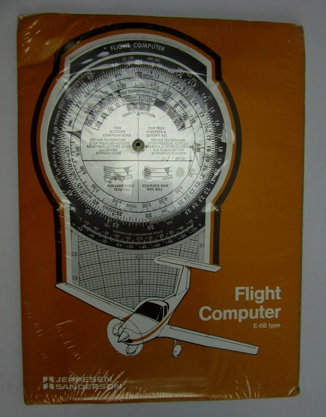 Vintage Jeppesen Sanderson Metal E-6B Flight Computer w/ Case & Manual New