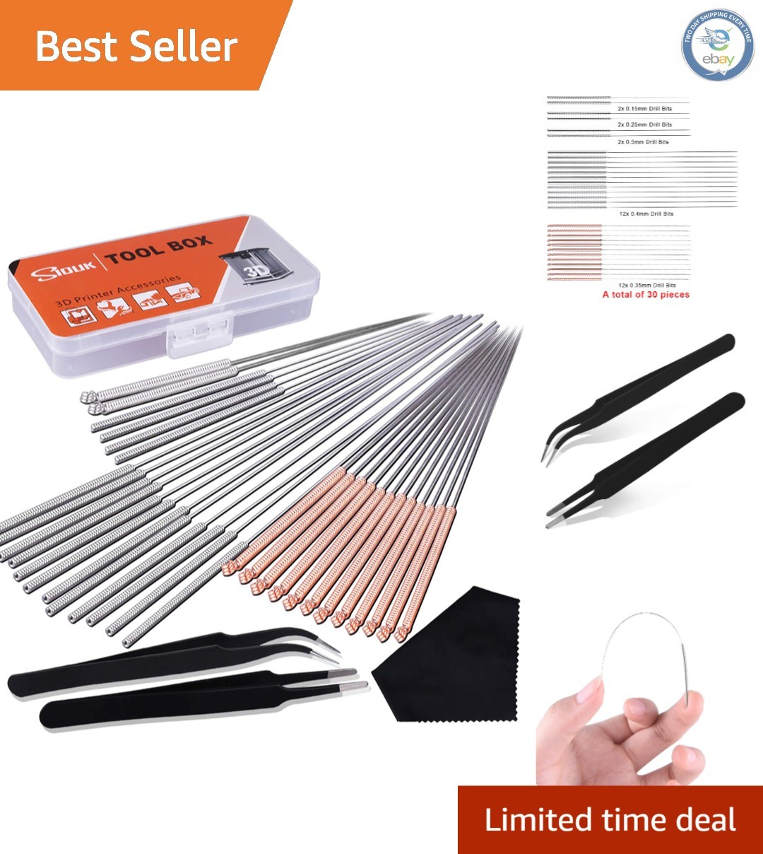 Versatile 33-Pc 3D Printer Maintenance Kit - Needles & Precision Tools Included