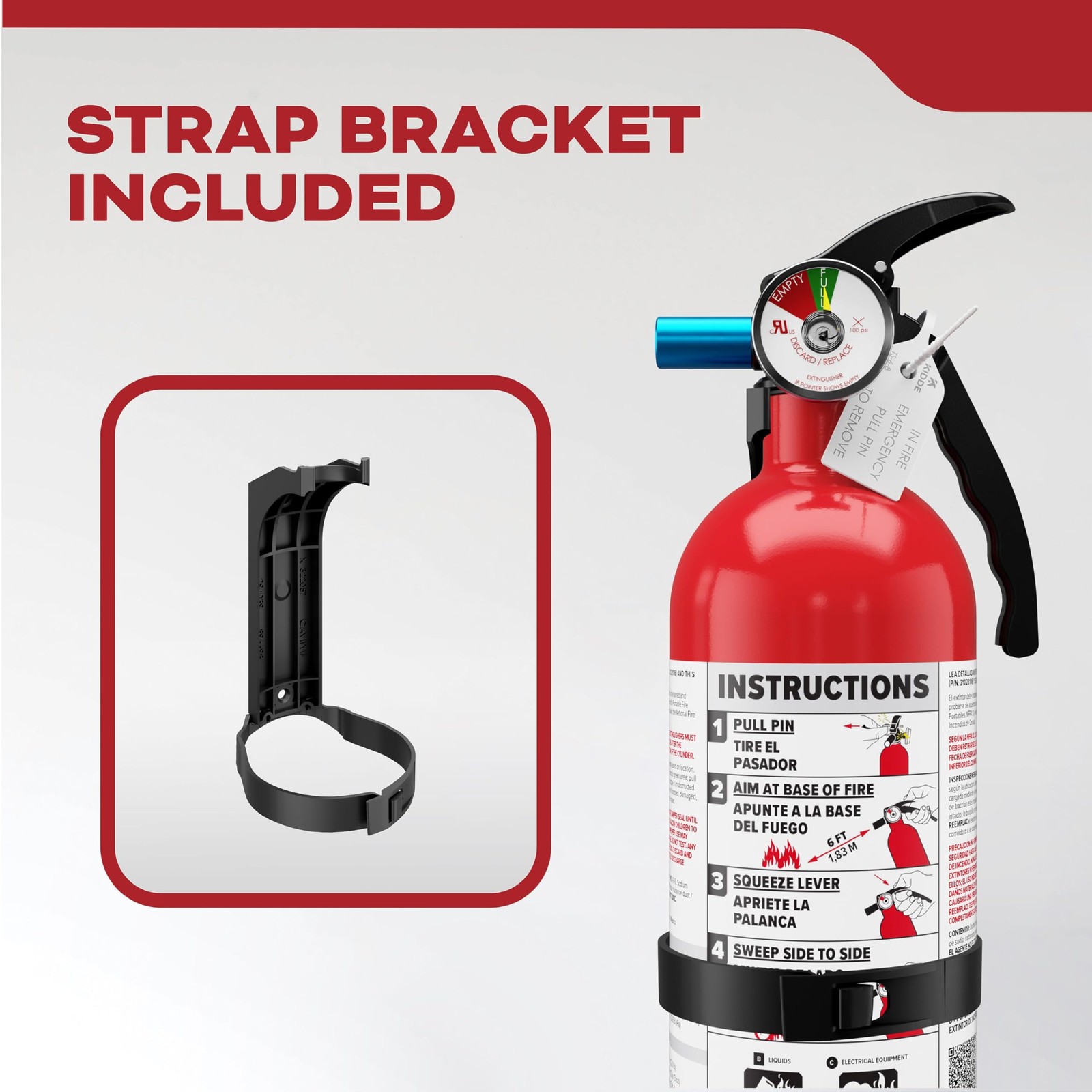 Kidde Basic 5 Fire Extinguisher for Home, 5-B:C, FA5G