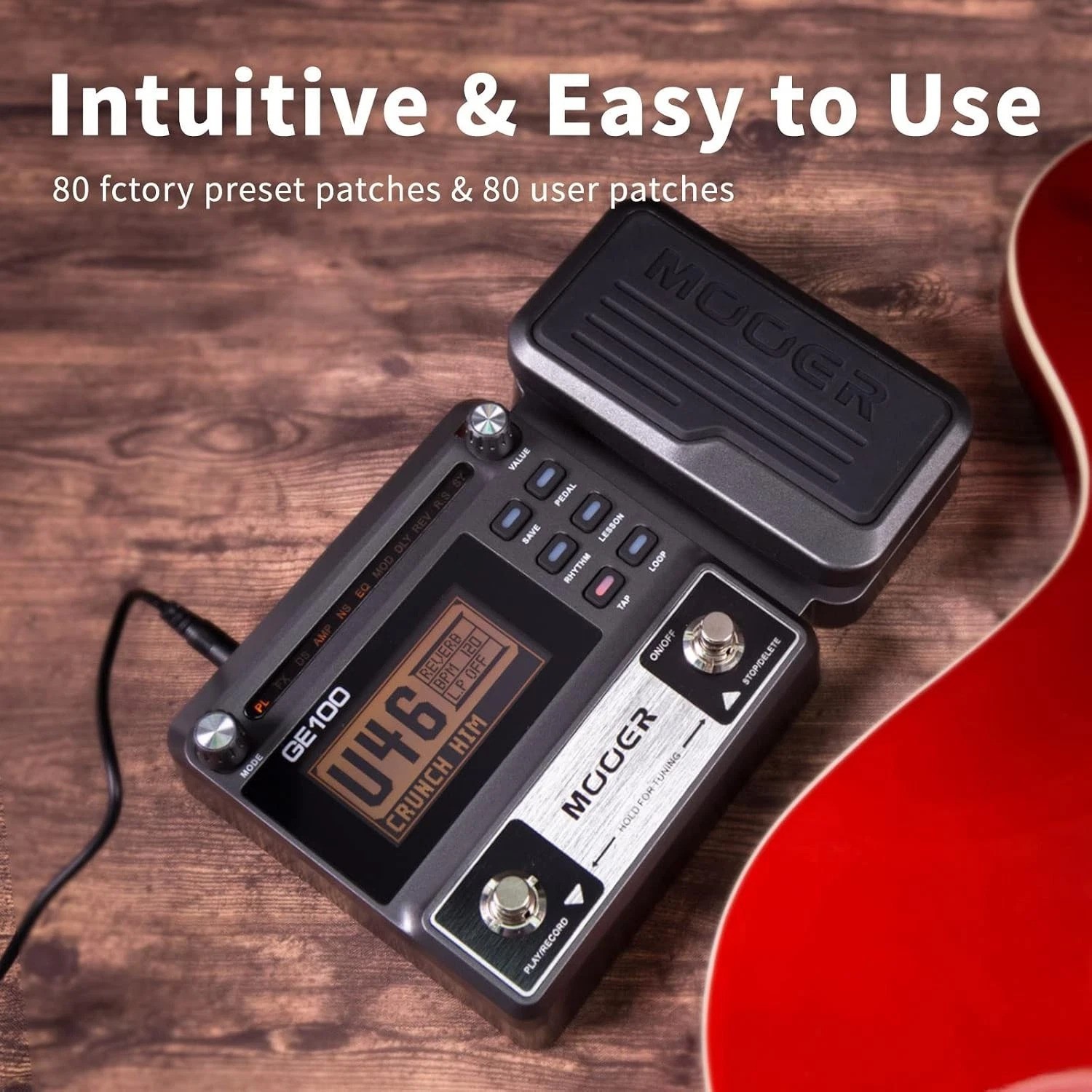 GE100 Multi-Effects Guitar Pedal 80 Presets, 66 Effects