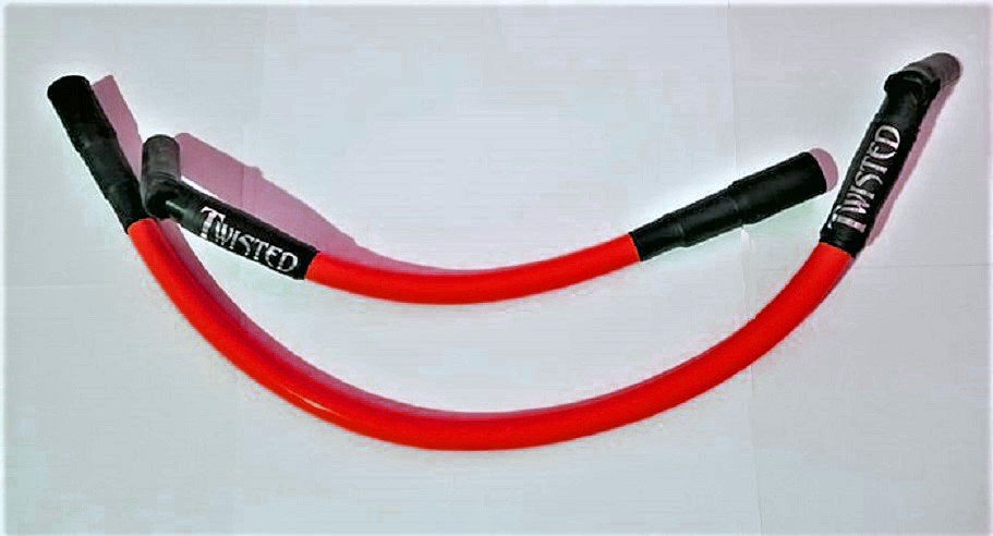 TWISTED 12mm RED SPARK PLUG WIRES HARLEY SPORTSTER 883 1200 IRON NIGHTSTER 04-18