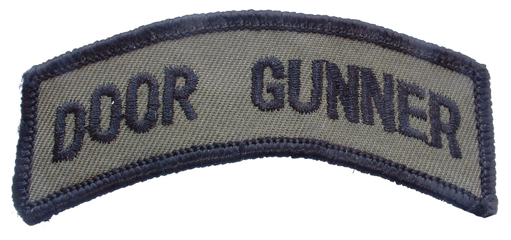 ARMY TAB "DOOR GUNNER" (SUBDUED) Embroidered Shoulder Patch 3-1/2" (0840)