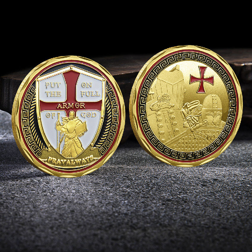 Knights Templar Armor Of God Coin Collectable Commemorative 1-pc