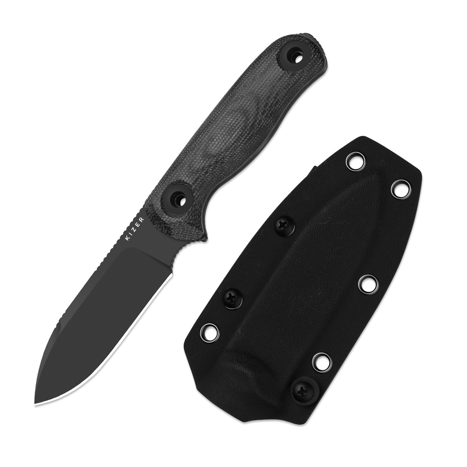 Kizer Drop Bear Fix 3 Fixed Knife 1095 Blade Micarta Handle Medium Size 1101A3