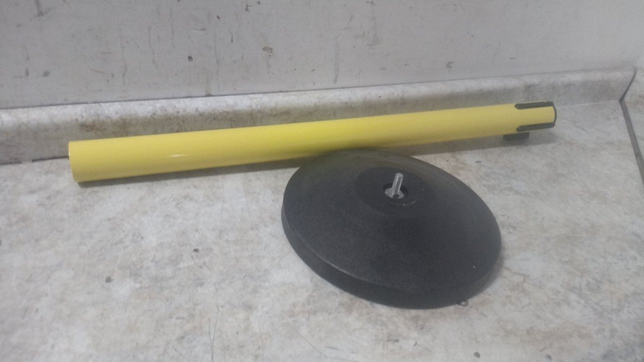 Queueway QPLUS-35-YA 40 In Post Height 10 Ft Belt L Barrier Post with Belt (BW)