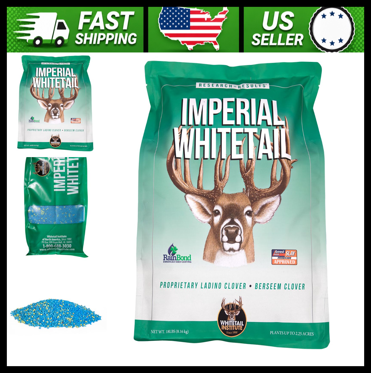 Whitetail Institute Imperial Clover Deer Food Plot Seed 18 lbs