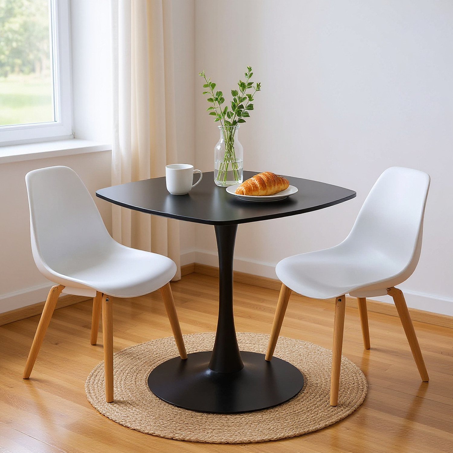 Homy Casa Special Dining Table,MDF Dining Table , Kitchen Table,Black,exective d