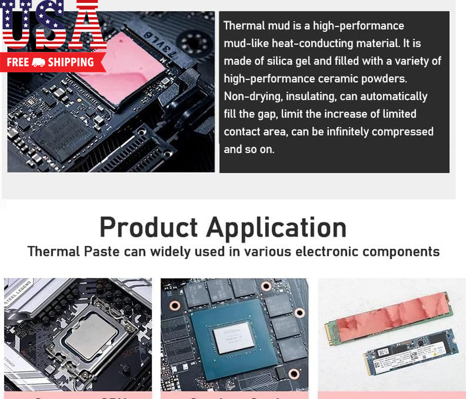 UTP-6 12.8W/Mk Thermal Putty for VGA GPU IC Processor Rapid Cooling Thermal Pad