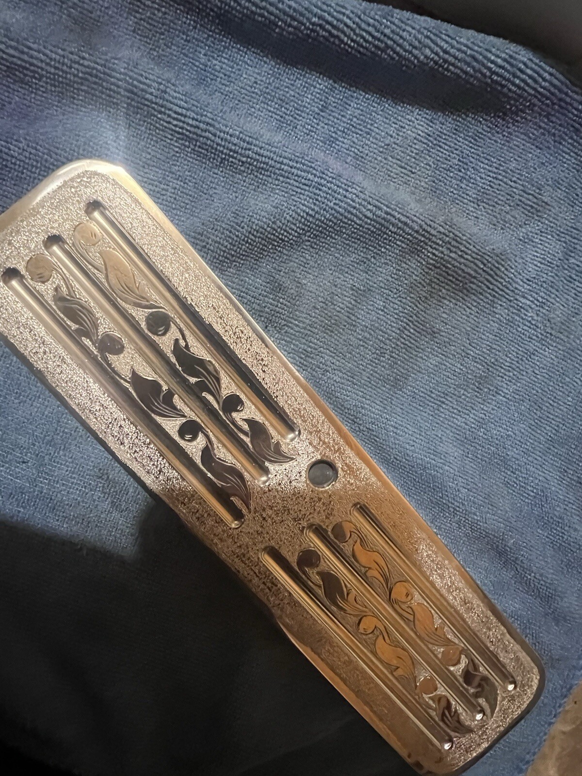 hand engraved ( REAR VIEW MIRROR ) Universal