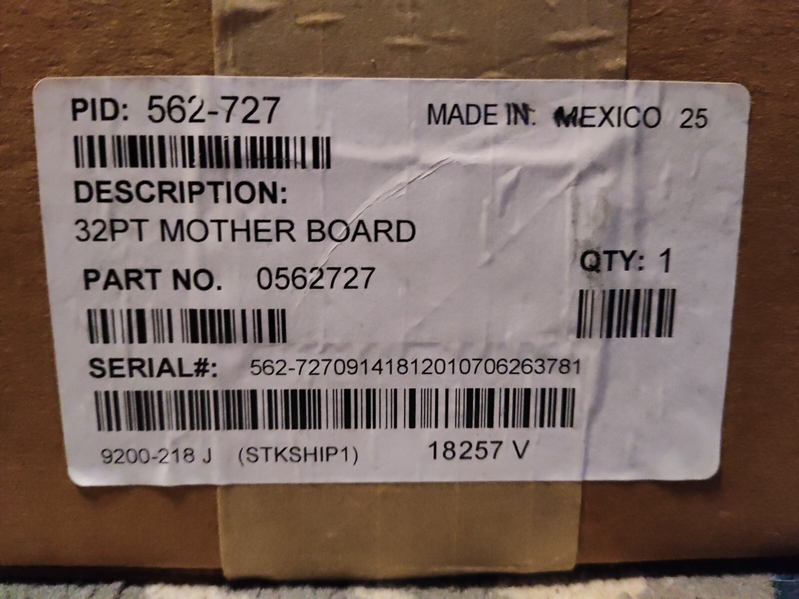SIMPLEX 562-727 - 32 PT Motherboard