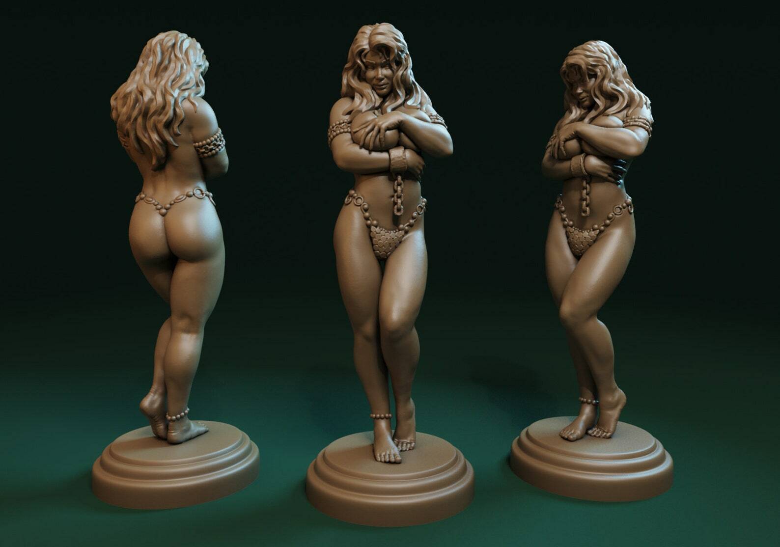 Slave Girl Fantasy Pinup Miniature Dungeons and Dragons RPGs