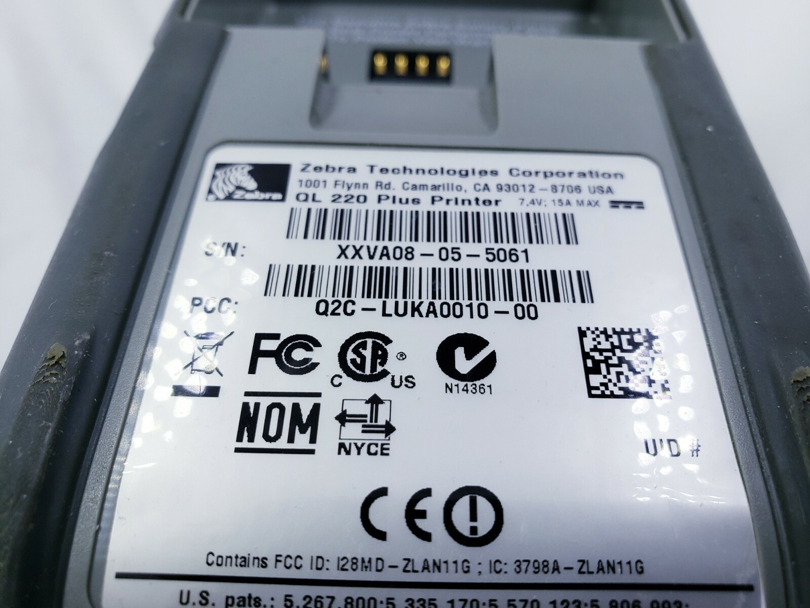Zebra QL220 Plus Q2C-LUKA0010-00 Portable Barcode Label Wireless Printer QL220+