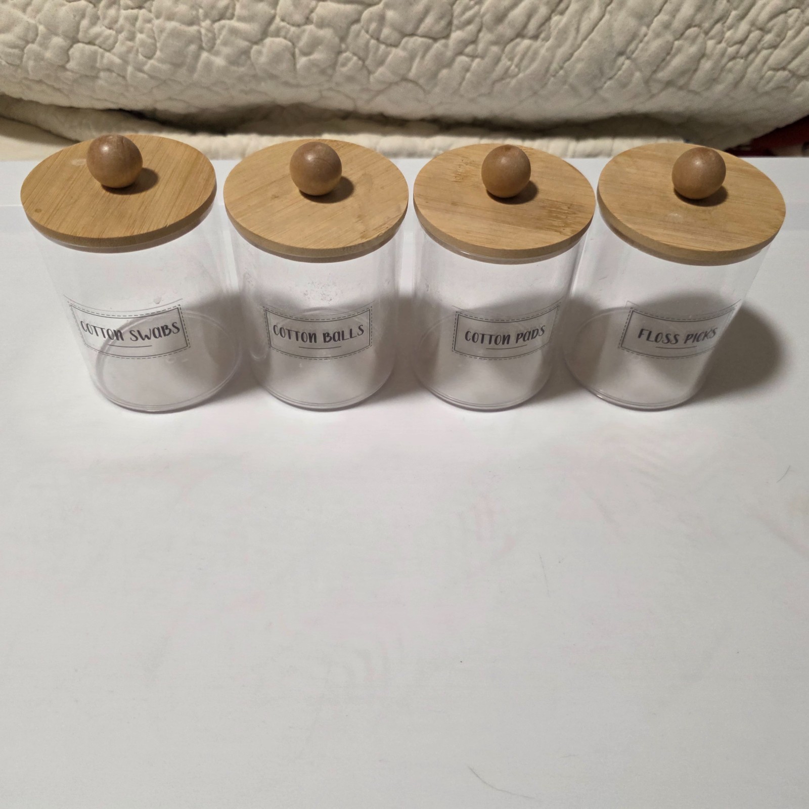Containers - Cotton Swabs, Balls & Pads/Floss Picks (The Labels Are Stickers)