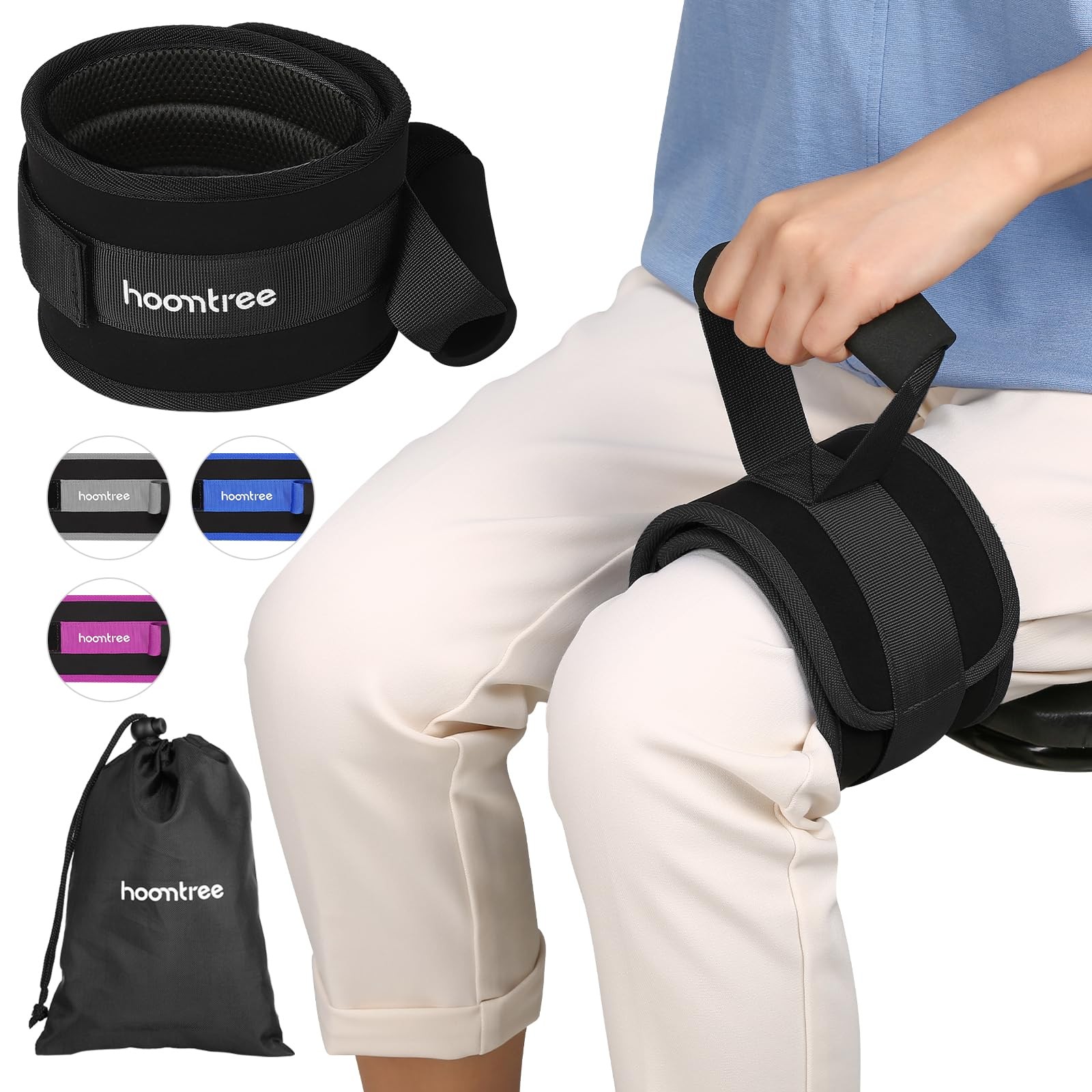 Hoomtree Leg Lifter Strap for Limited Mobility,Thigh 1 pc, Black