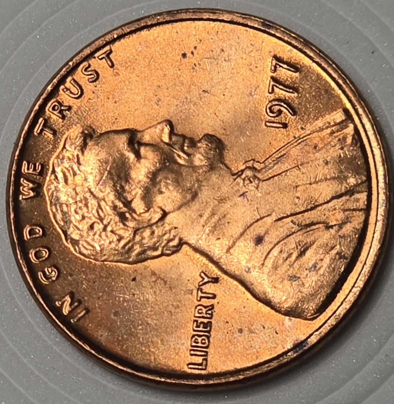 1977 Lincoln Cent 3.1g Copper Red💥Partial Double Rim Obverse & DDR Mint Errors