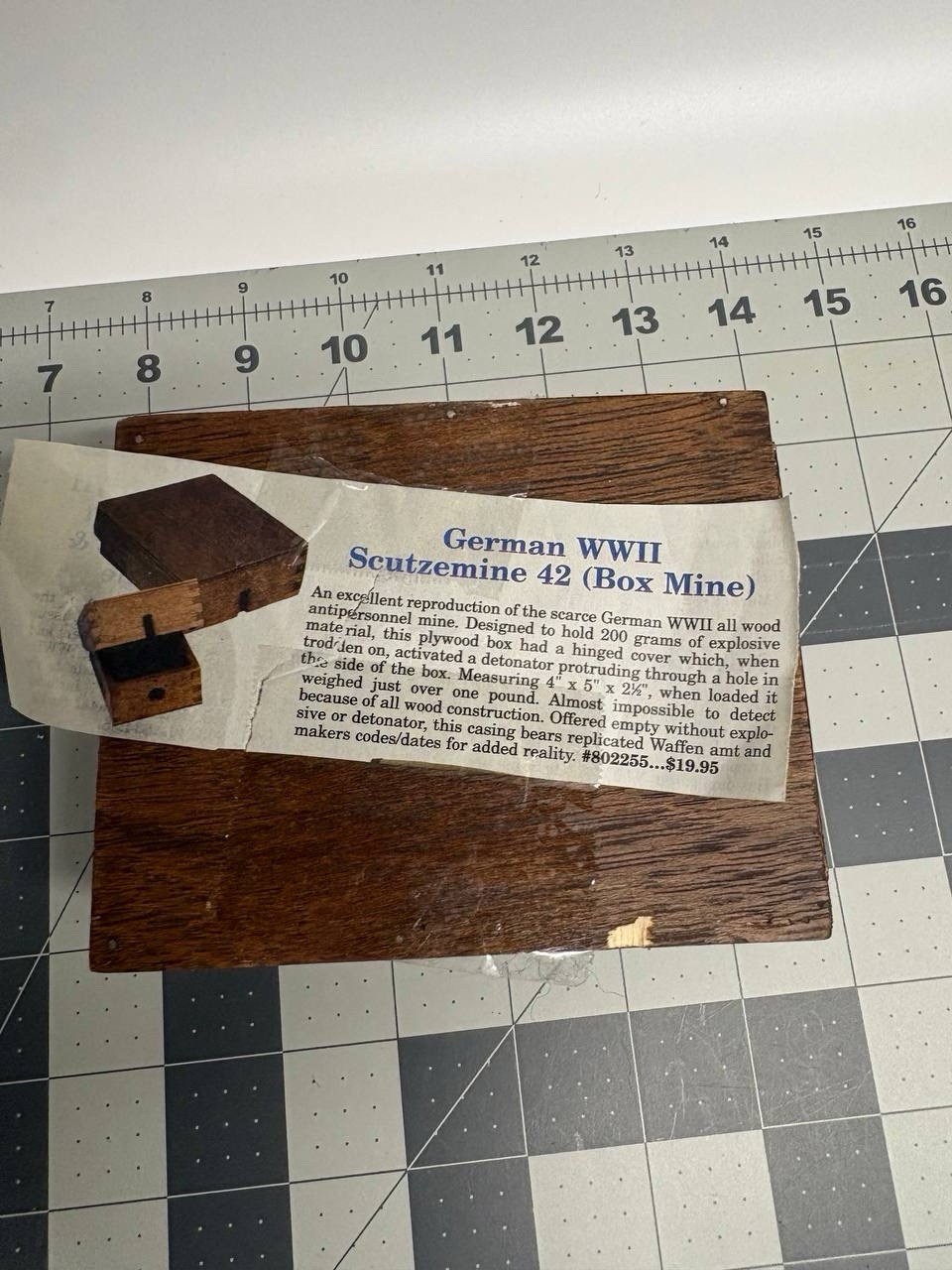 German WWII Schu-mine 42 Shoe Mine 1942 Non-Functional Replica