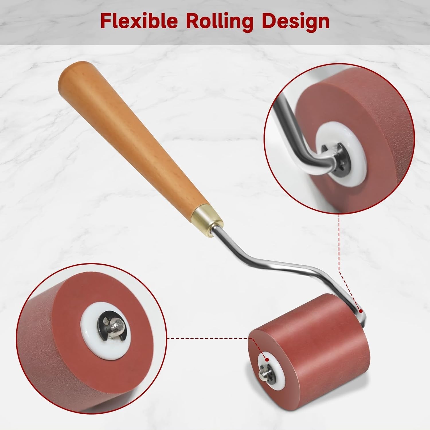 3pcs Rubber Rollers Brayer - Brayer Rollers for Crafting, Ink Roller Set with...