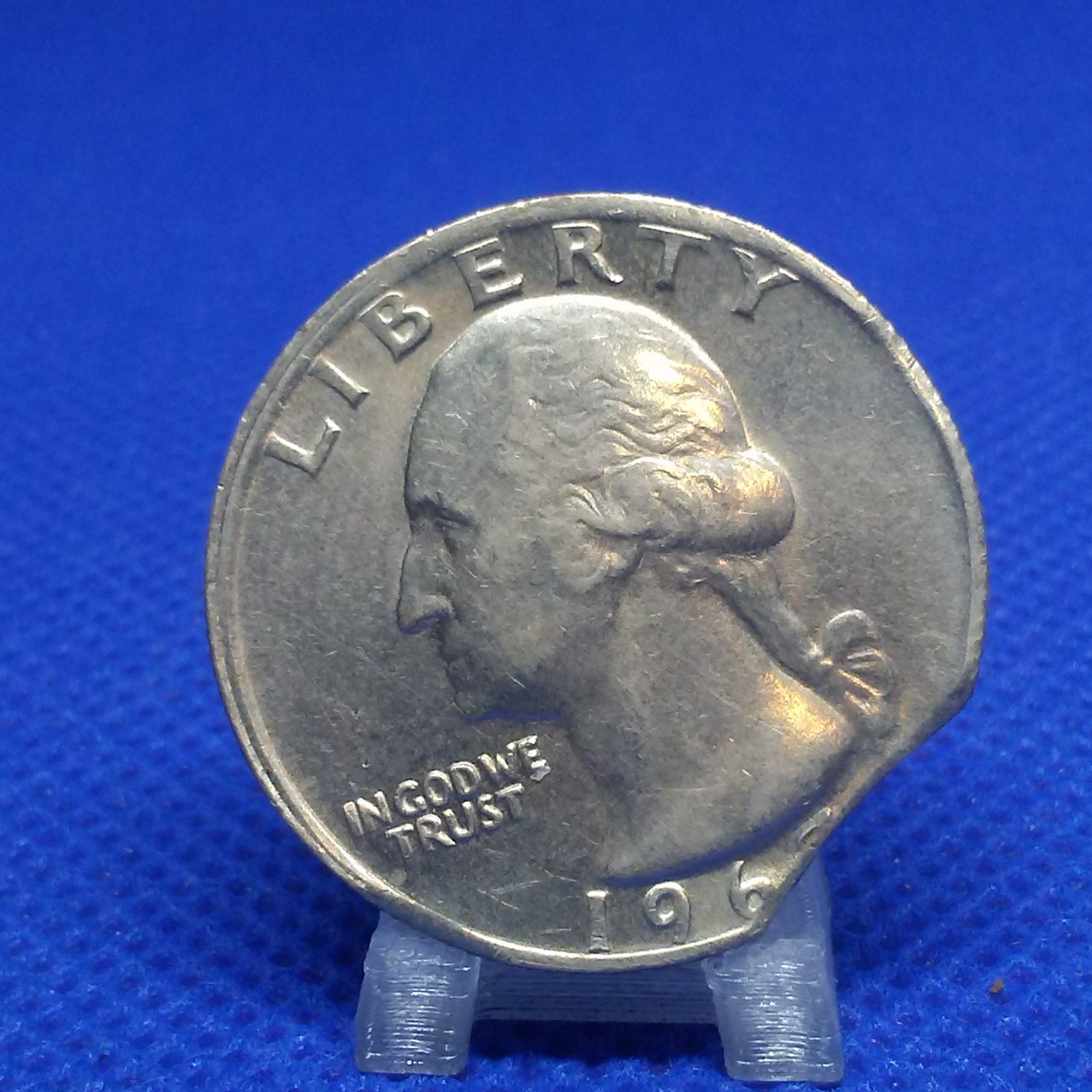 1967 Washington 25 Cent Clipped Planchet