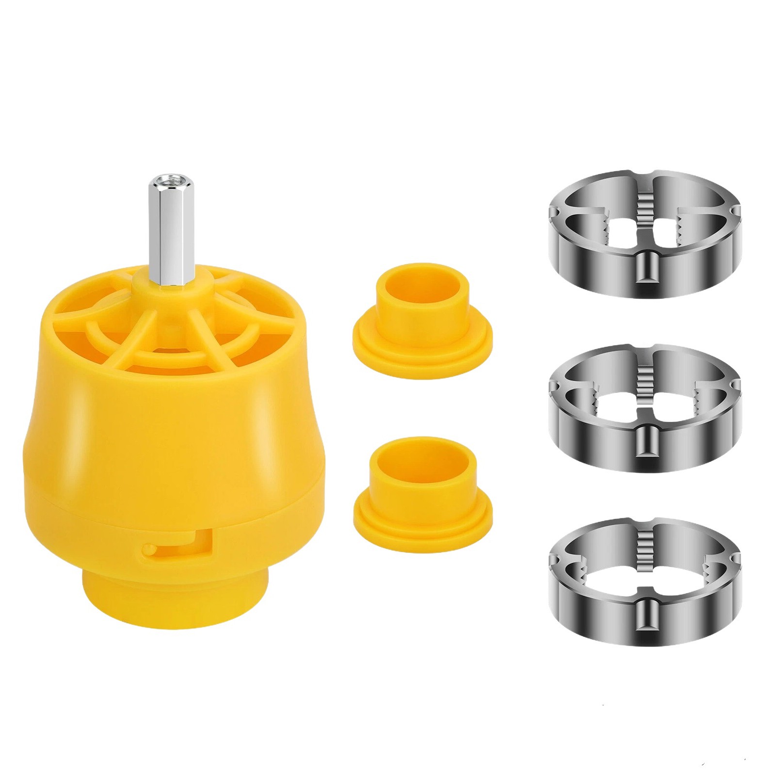 Professional PVC Thread Maker Tool Pipe Threader Plumbing Tool with 3 Dies