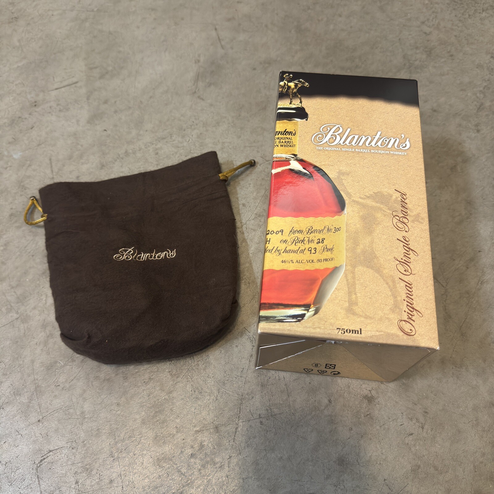 Blantons Bourbon Whiskey Empty Box & Bag Complete Gift & Display Set 750ml