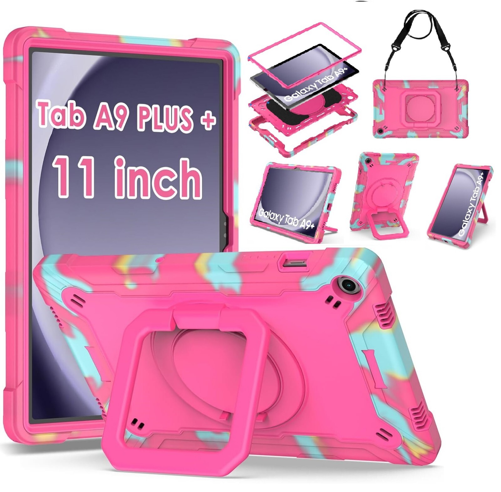 For Samsung Galaxy Tab A9 Plus/Galaxy Tab A9+ 5G Case 11" Shockproof Stand Cover