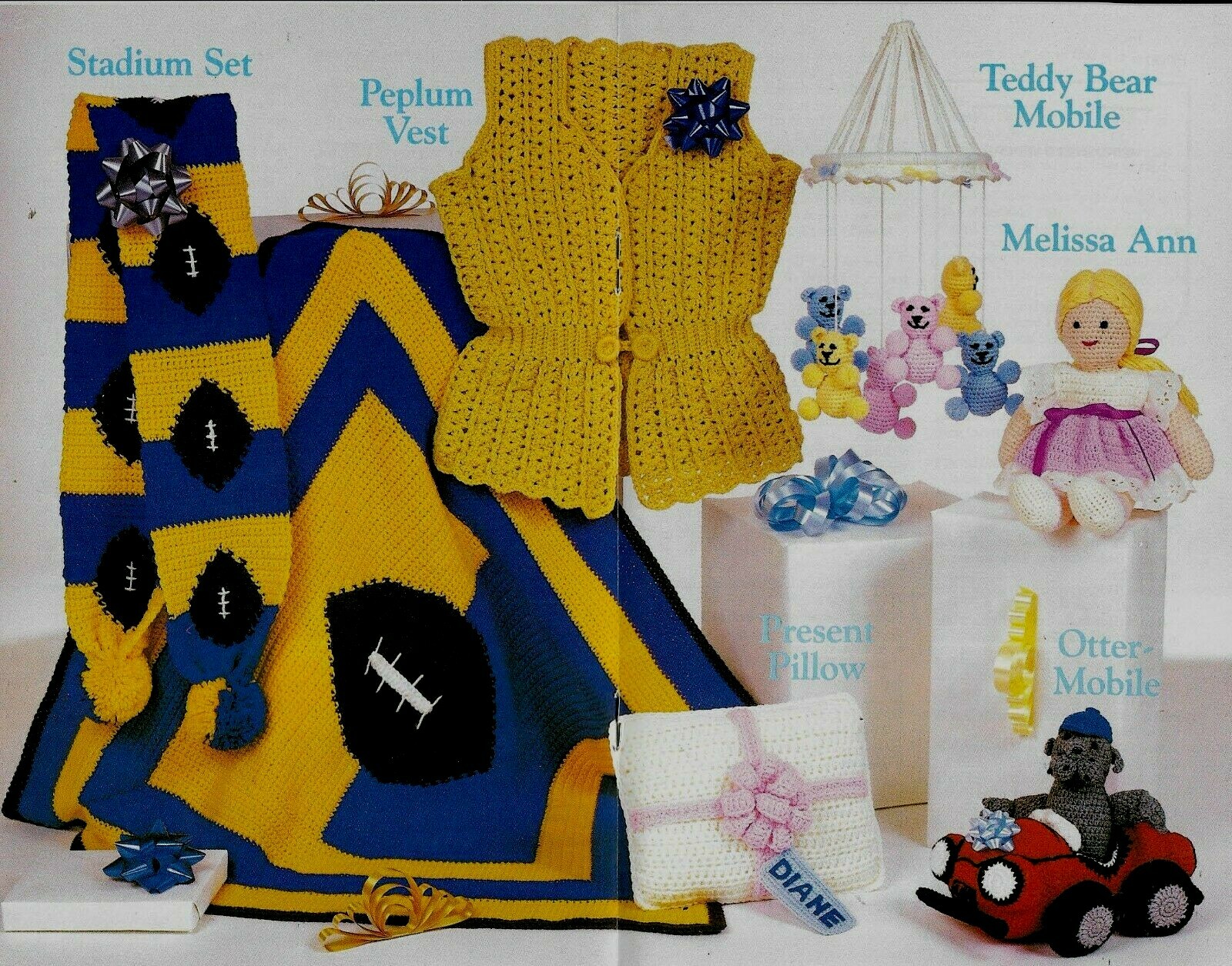 NEW GIFTS FOR EVERYONE DOLL MOBILE AFGHAN DIGEST SIZE CROCHET PATTERN BOOK