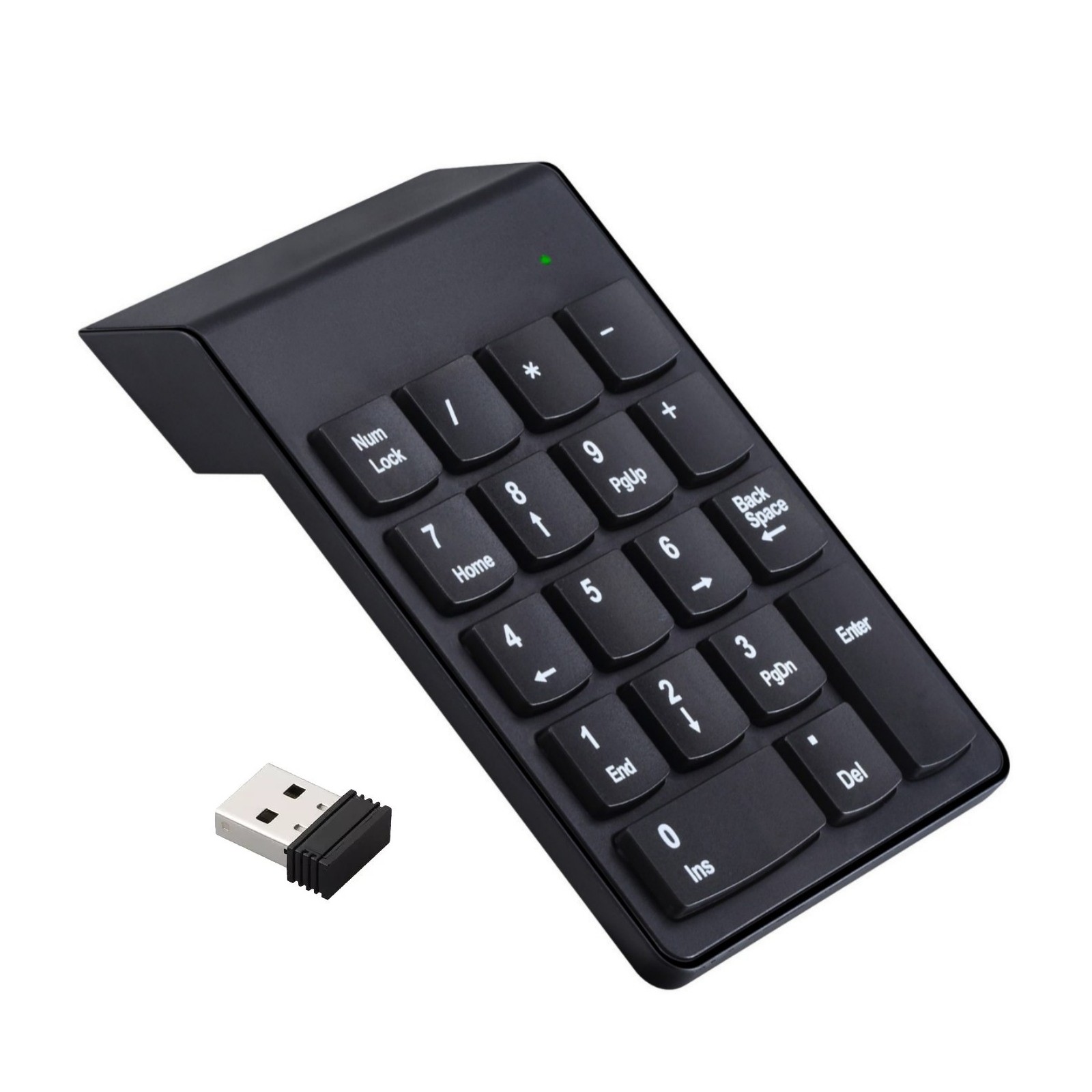 18-Key Wireless Number Keyboard W/2.4G USB Receiver 33ft Range Ergonomic Design