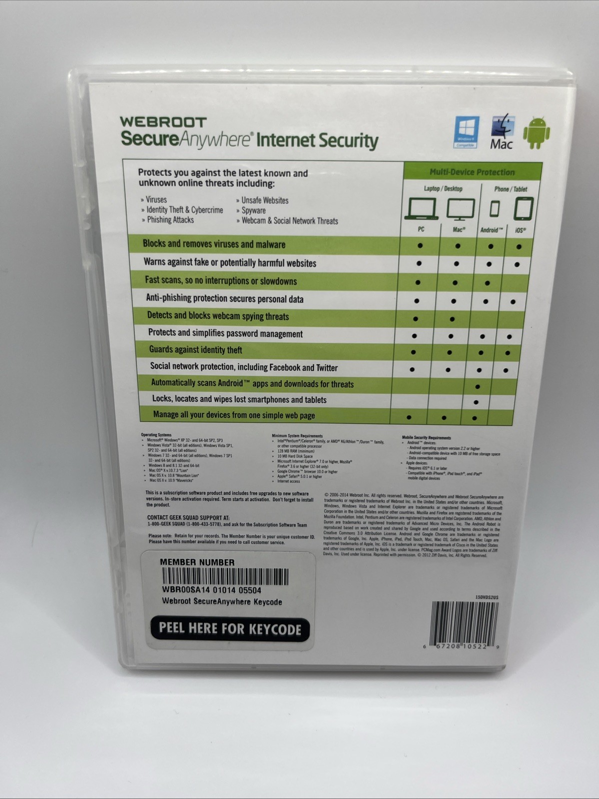 Webroot SecureAnywhere Internet Security For PC Mac & Mobile Android & iOS *NEW*