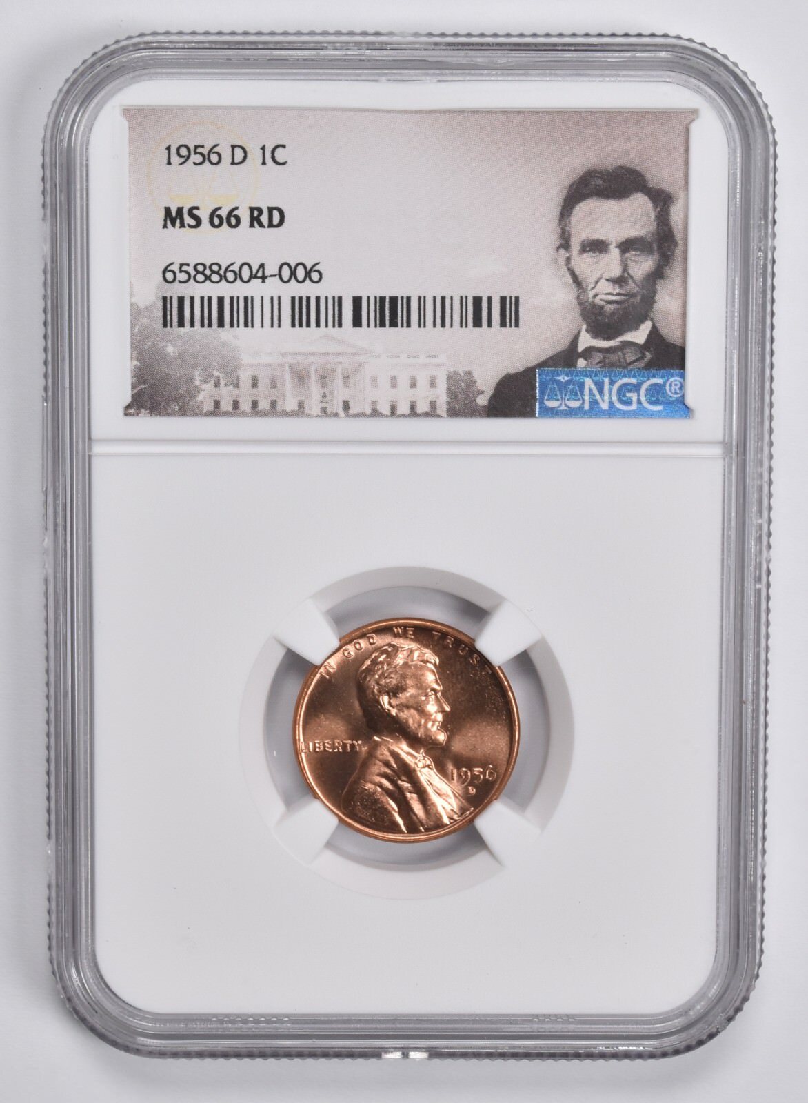 1956-D Lincoln Wheat Cent Penny MS66 RD NGC Special Lbl